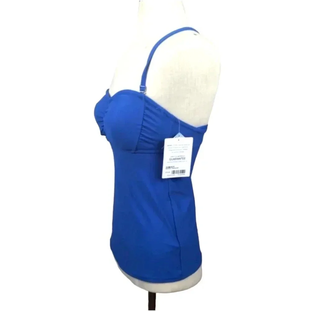NWT Athleta Bandeau Tankini Swim Top‎ Caspian Blue
